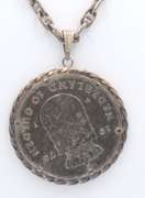 Vintage Juliana Regina 1975 Coin Pendant on Fancy Chain