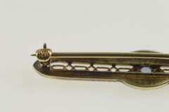 14K White Gold Ornate Amethyst Art Deco Filigree Bar Pin/Brooch