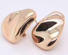 Amazing Yellow Gold Thumb Print Earrings