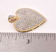 Precious Pave Diamond Heart Pendant in 14K Two Tone Gold