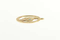 14K Yellow Gold Iran Turquoise Salt Lake Map Souvenir Charm/Pendant
