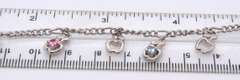 Vintage Sterling Silver Multi Stone Apple Charm Bracelet