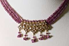Exquisite Ruby, Diamond, and 21K Gold Indian Necklace