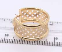 Beautiful Yellow Gold Wide Hoop Earrings