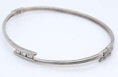 Vintage Serling Silver Cubic Zirconia Bangle