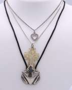 Group Lot of 3 Vintage 925 Sterling Silver Necklaces