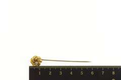 14K Yellow Gold Victorian Diamond Twist Knot Ornate Stick Pin