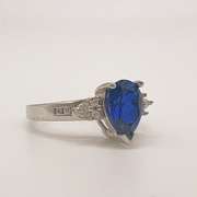 10kt Gold, Blue Sapphire, & Diamond Cocktail Ring