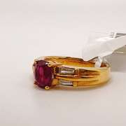 18kt Yellow Gold, Ruby, & Diamond Ring