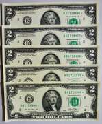 (5) Superb Crisp 2013 $2 Star Replacement Notes New York-Consecutive!