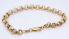 Elegant Yellow Gold Rolo Link Bracelet