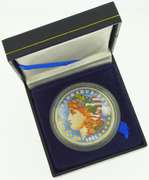 1921 American Morgan Silver Dollar $1 Beautifully Colorized Coin on Both Sides