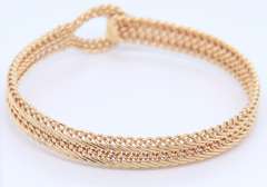Charming Yellow Gold Braided Bracelet with Diamond