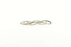 10K White Gold 0.30 Ctw Diamond Encrusted Wavy Loop Swirl Pendant