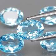 Matched! 5 piece 7.38ct full fire Swiss blue Topaz set