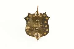 10K Yellow Gold Theta Delta Chi Black Enamel Frat Lapel Pin/Brooch