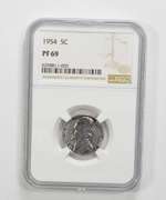 PF69 1954 Jefferson Nickel - Graded NGC