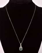 Stunning Blue Diamond Pendant in 14K White Gold