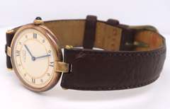 Genuine Ladies must de cartier 18k gold over silver watch