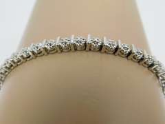 Pretty Sterling Silver Floral Tennis Bracelet