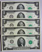 (5) Superb Crisp 2013 $2 Star Replacement Notes New York-Consecutive!