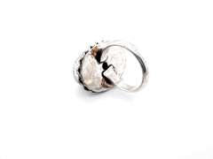 Petite Tiger's Eye in Rope Design Tibetan Silver Ring