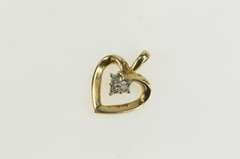 10K Yellow Gold Diamond Cluster Inset Heart Love Symbol Pendant