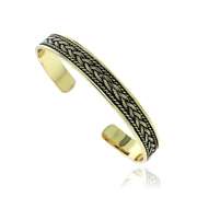 18K Gold Plated Vintage Rope Pattern Bangle Bracelet