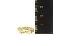 10K Yellow Gold Textured Raw Abstract Nugget Cluster Band Ring