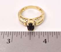 Excellent Sapphire and Diamond Ring in 14K Yellow Gold