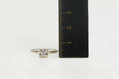 14K White Gold 0.21 Ctw 1940's Diamond Solitaire Engagement Ring