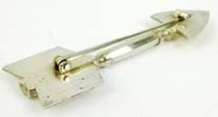 Early Large Heavy Sterling Silver Arrow Pin