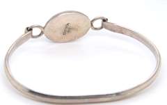 Vintage 925 Sterling Silver Mexico Gemstone Bangle Bracelet