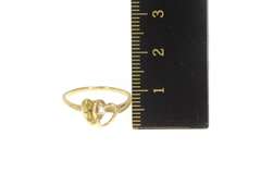 10K Yellow Gold Diamond Heart Raw Textured Nugget Promise Ring