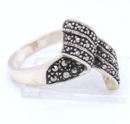 Vintage Sterling Silver Marcasite Bow Ring