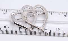 Sterling Silver Double Heart Shaped Brooch