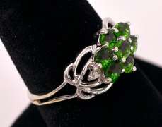 Gorgeous Green Gemstone Ring in White Gold