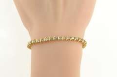 14K Yellow Gold 3.08 Ctw Diamond Wavy Link Classic Tennis Bracelet