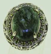 Sterling Silver Large Seraphinite Cocktail Ring