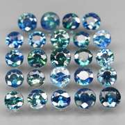 Heated only! 4.13ct blue green Sapphire set