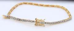 Sterling Silver Cubic Zirconia Bracelet with Tiny Heart Shaped Charm