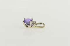 14K White Gold Cushion Faceted Amethyst Diamond Statement Pendant