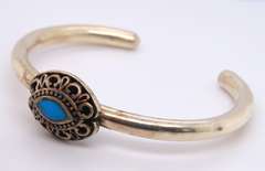Vintage Sterling Silver Turquoise Cuff Bangle