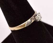 Petite Diamond Ring in Yellow Gold
