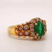 18kt Yellow Gold, Ruby, & Diamond Ring