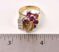 Delightful Ruby and Diamond Ring in 14K Yellow Gold