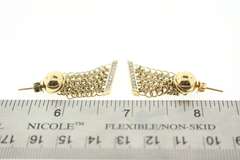 Art Deco Chainmail Diamond Earrings in 18KT Yellow Gold