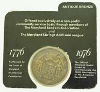1976 Maryland American Revolution Bi-Centennial Bronze Coin