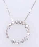 Dazzling White Gold Journey Diamond Pendant on Chain