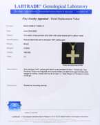 Masterpiece Yellow Gold 5ctw Mixed Baguette Cut and Round Diamond Cross Pendant on Chain